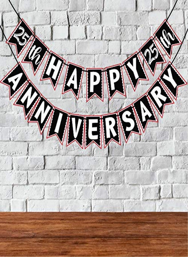 Wobbox 25th Anniversary Bunting Banner, Red & White, Anniversary Party Decoration - Image 1
